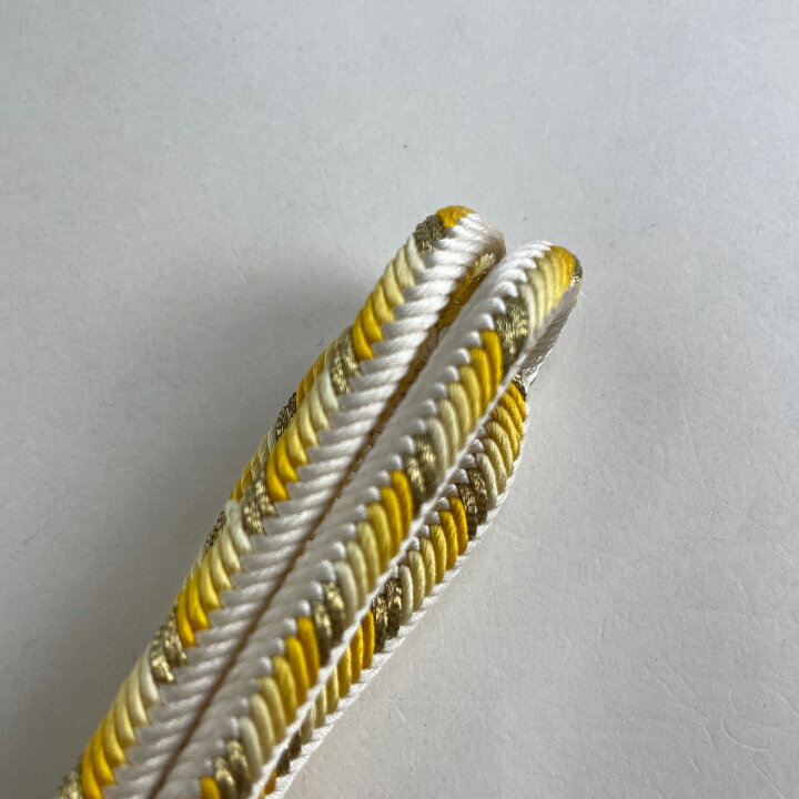 楽天市場】帯締め 美品 逸品 無形文化財 有職組紐 道明 斜縞 金糸 薄黄  