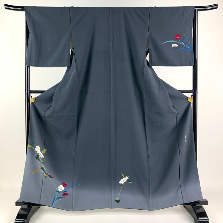 楽天市場】付下げ 身丈162.5cm 裄丈66cm M 袷 草野一騎 落款あり 草花  