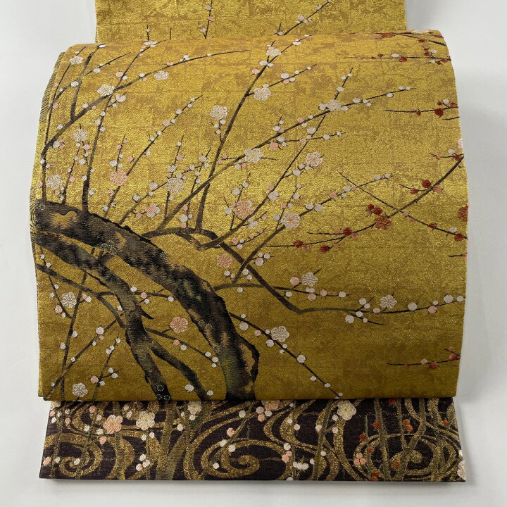 楽天市場】丸帯 美品 逸品 落款あり 尾形光琳 手先二通り 紅白梅図屏風 