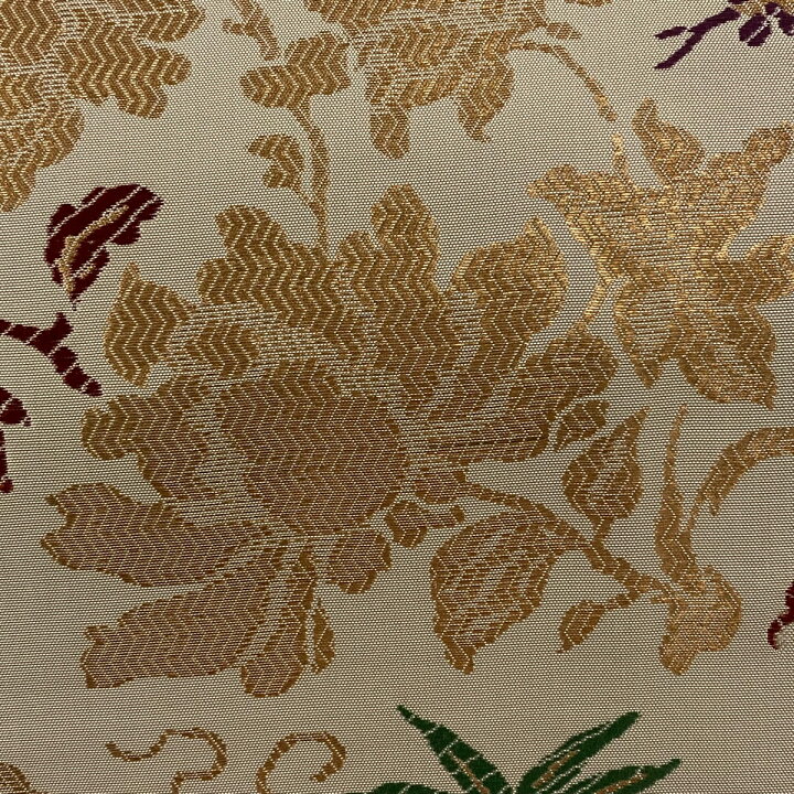 楽天市場】袋帯 名品 桝屋高尾 落款あり 草花 鳥 箔 ベージュ 六通 