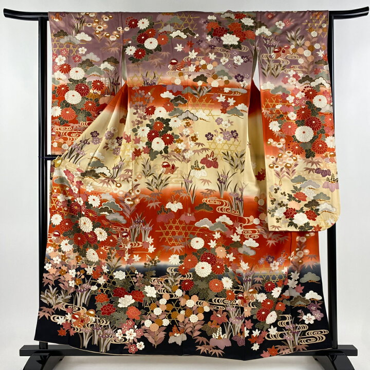 楽天市場】振袖 身丈158cm 裄丈63.5cm S 袷 松竹梅 鴛鴦 金糸 金彩  