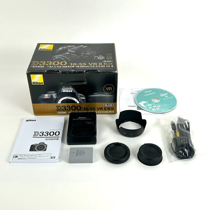 楽天市場】ニコン Nikon D3300 18-55 VR II レンズキット ブラック  