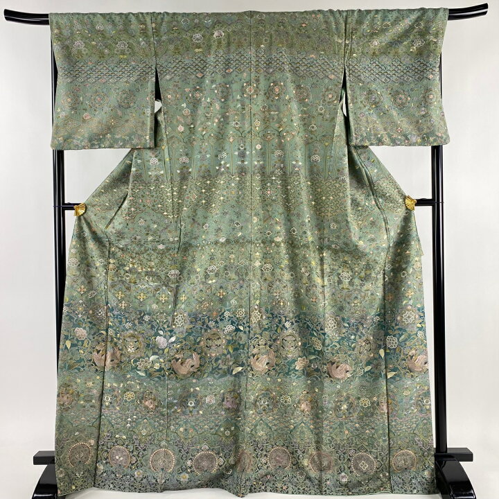 楽天市場】訪問着 身丈170.5cm 裄丈68.5cm L 袷 鳳凰 花唐草 刺繍 金彩  