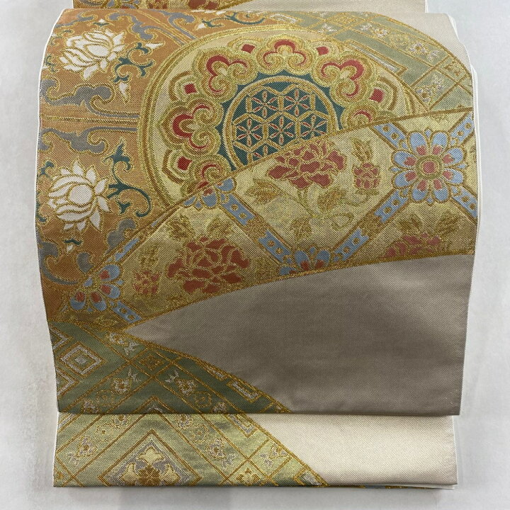 楽天市場】【最終値引き】 袋帯 名品 川島織物 落款あり 華文 草花 金  