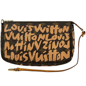 ルイ・ヴィトン Louis Vuitton ポシェット アクセソワール 化粧ポーチ コスメポーチ アクセサリーポーチ モノグラムグラフィティ ピーチ ブラウン M92193 レディース 【中古】