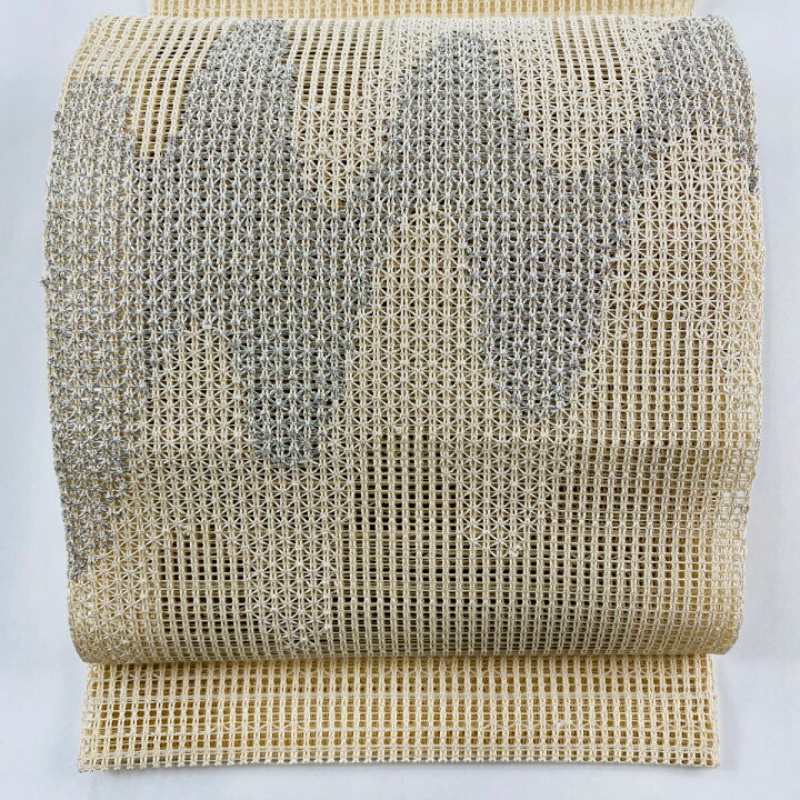 楽天市場】名古屋帯 秀品 夏帯 羅 八寸名古屋帯 壺垂れ模様 銀糸 