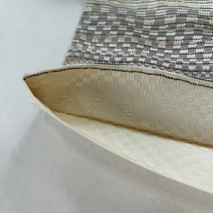楽天市場】袋帯 美品 秀品 草木染 よろけ縞 箔 クリーム 六通 正絹 