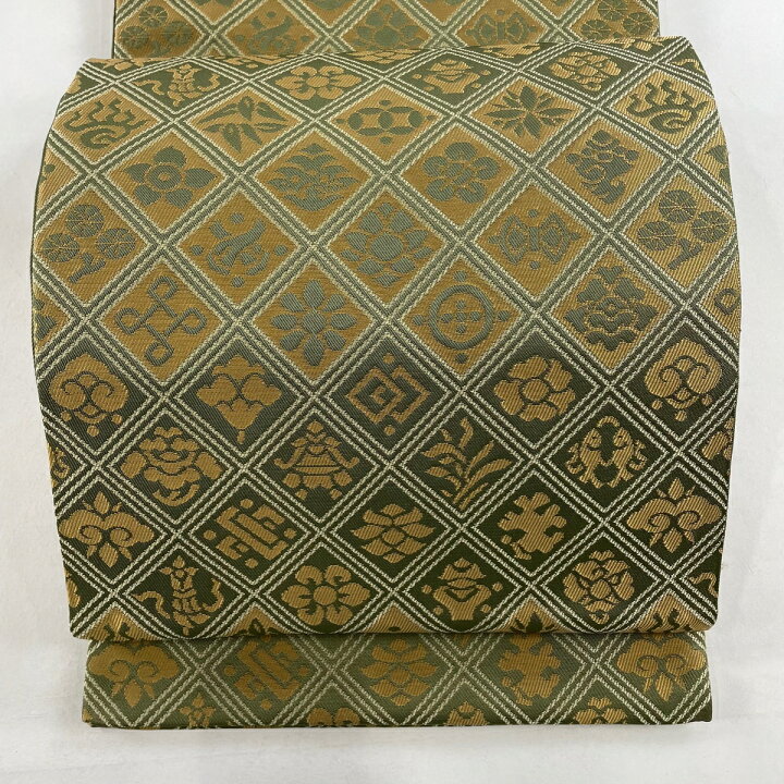 袋帯 美品 逸品 龍村美術織物 落款あり たつむら 石畳吉宝文 山吹
