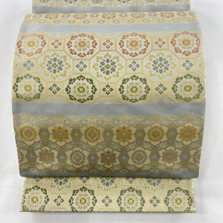楽天市場】袋帯 美品 名品 箔屋清兵衛 落款あり 西陣織 蜀江華文 箔 青 
