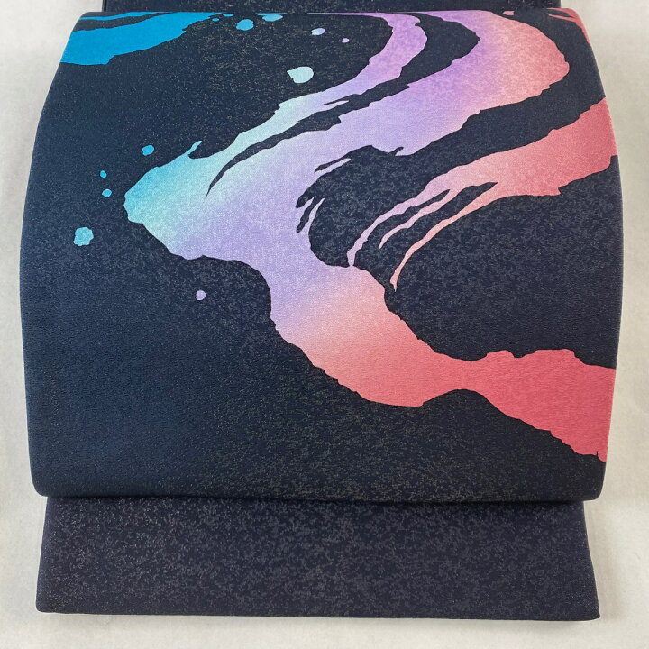 楽天市場】袋帯 美品 逸品 幾何学 銀糸 黒 お太鼓柄 正絹 【中古 
