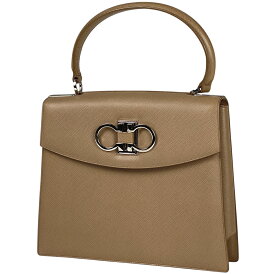 【最終値引き】 サルヴァトーレフェラガモ Salvatore Ferragamo ガンチーニ ハンドバッグ ロゴ ハンドバッグ レザー ベージュ 4829 レディース 【中古】 msp39