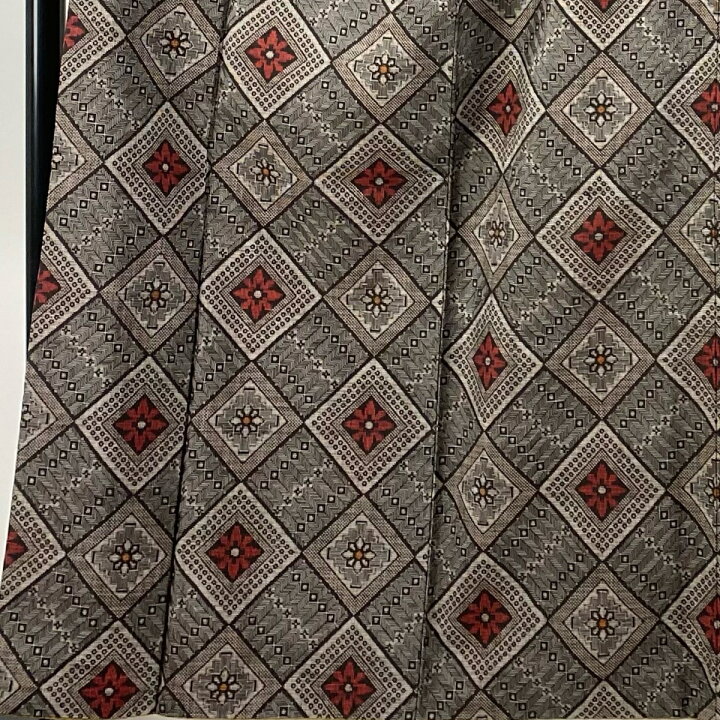 楽天市場】紬 身丈163.5cm 裄丈65.5cm M 袷 菱 花 焦茶色 正絹 美品  