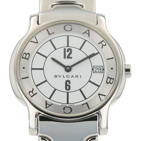 【ラッピング可】 ブルガリ BVLGARI ソロテンポ ST 35 S 腕時計 SS クォーツ ホワイト メンズ 【中古】