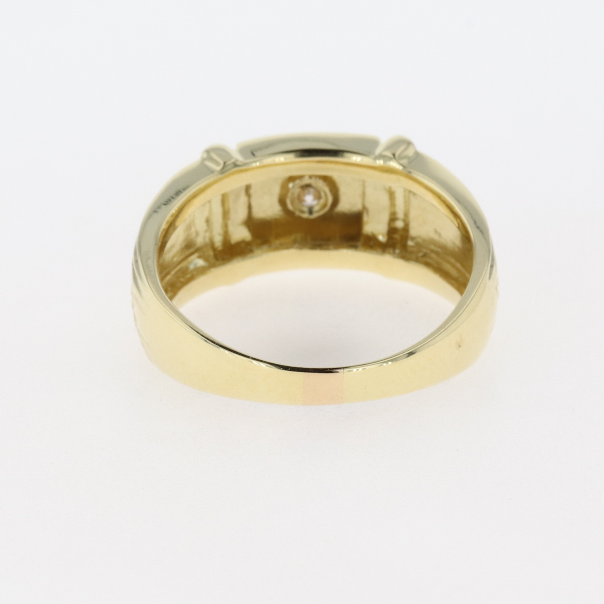 デザインリ メレダイヤ デザインリング K18 イエローゴールド 指輪 リング 約18号 YG ダイヤモンド メンズ ：バイセル 店 サイト