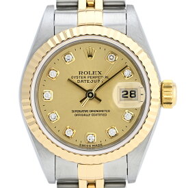 23％OFF 【ラッピング可】 ロレックス ROLEX デイトジャスト 10Pダイヤ 79173G 腕時計 SS YG ダイヤモンド 自動巻き シャンパンゴールド レディース 【中古】 msp29