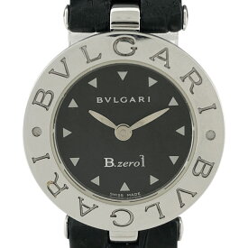 【ラッピング可】 ブルガリ BVLGARI ビーゼロワン B-zero1 BZ22S 腕時計 SS レザー クォーツ ブラック レディース 【中古】