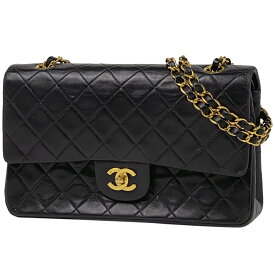 シャネル CHANEL マトラッセ Wフラップ チェーン ショルダーバッグ ココマーク CC ハンドバッグ ショルダーバッグ レザー ブラック A01112 レディース 【中古】