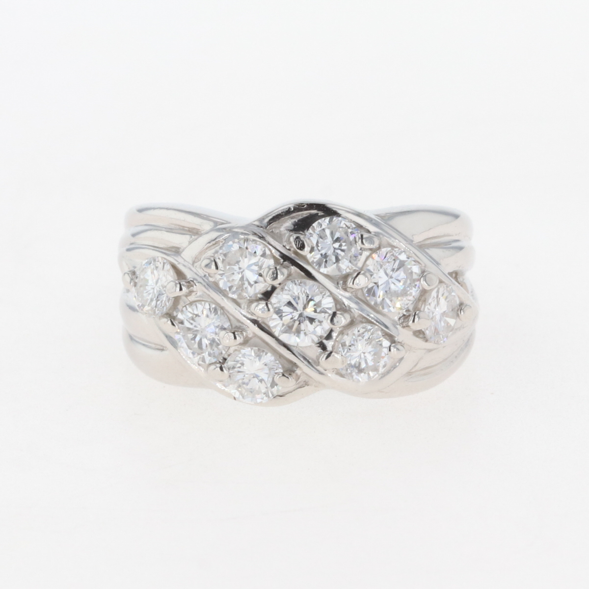 15%OFF  メレダイヤ デザインリング プラチナ 指輪 リング 8号 Pt900 ダイヤモンド レディース  msp29