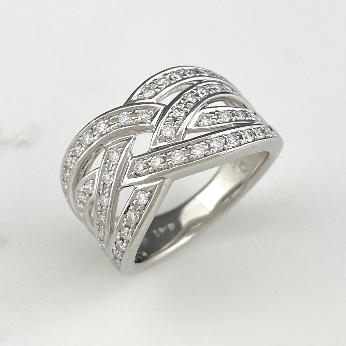12%OFF  メレダイヤ デザインリング プラチナ 指輪 リング 11号 Pt900 ダイヤモンド レディース  msp29
