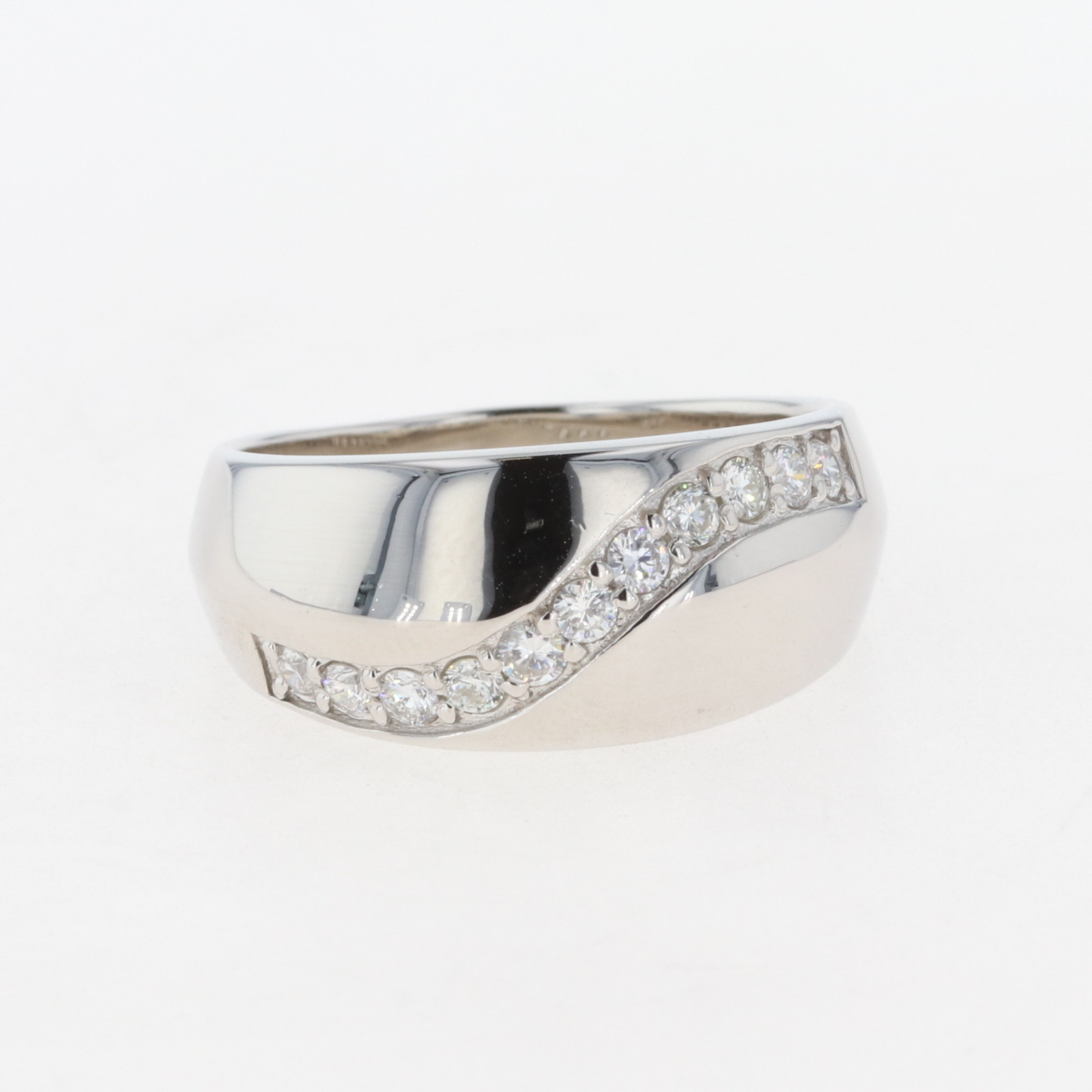  メレダイヤ デザインリング プラチナ 指輪 リング 15号 Pt900 ダイヤモンド レディース 