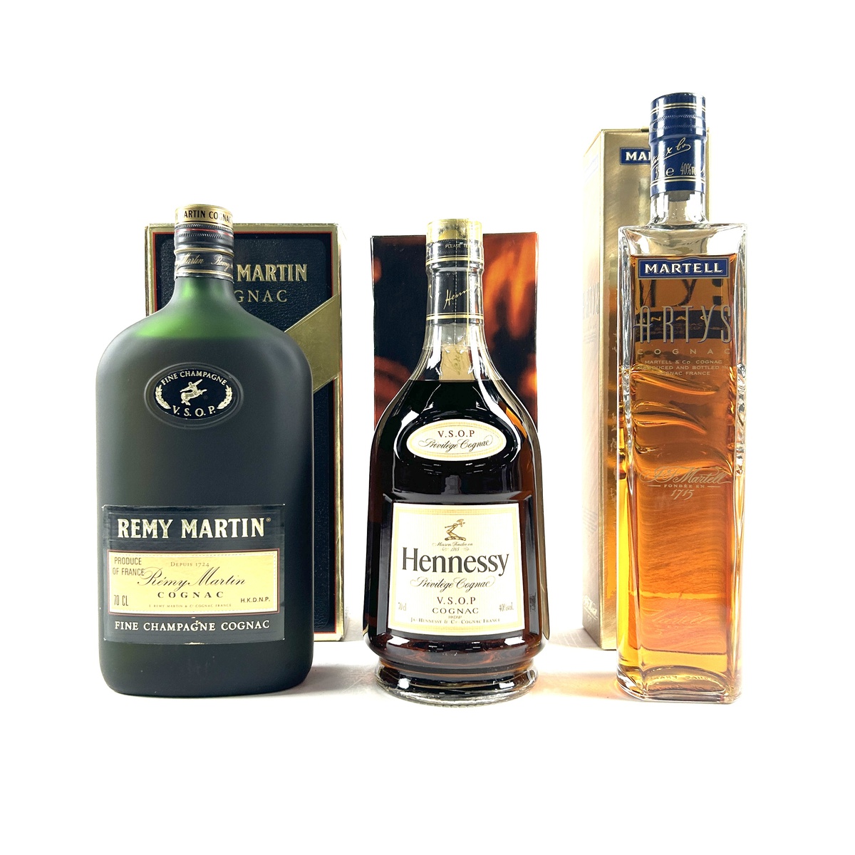 新しく着き 3本 REMY MARTIN Hennessy MARTELL コニャック ブランデー