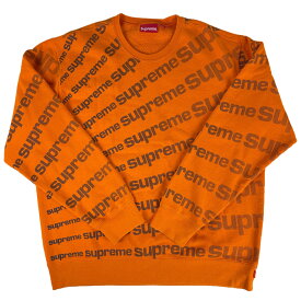 シュプリーム Supreme ロゴ トレーナー Radial Crewneck スエット トップス 長袖Tシャツ コットン オレンジ メンズ 【中古】