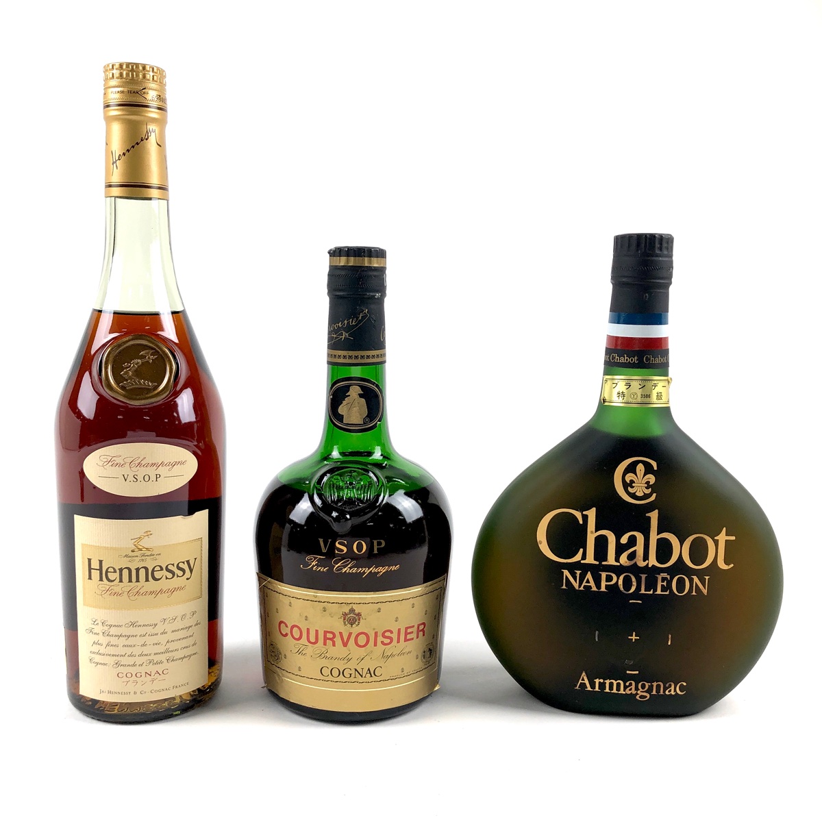 3本 Hennessy COURVOISIER Chabot コニャック アルマニャック ブランデー セット 【中古】 | バイセル 楽天市場店