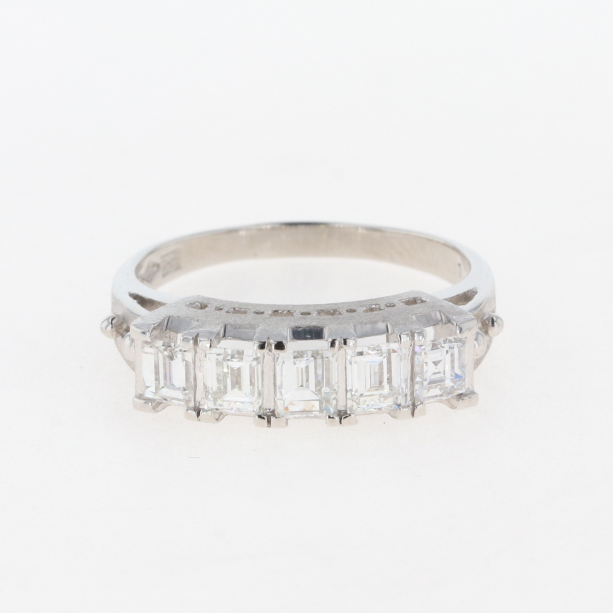  メレダイヤ デザインリング プラチナ 指輪 リング 15号 Pt850 ダイヤモンド レディース 