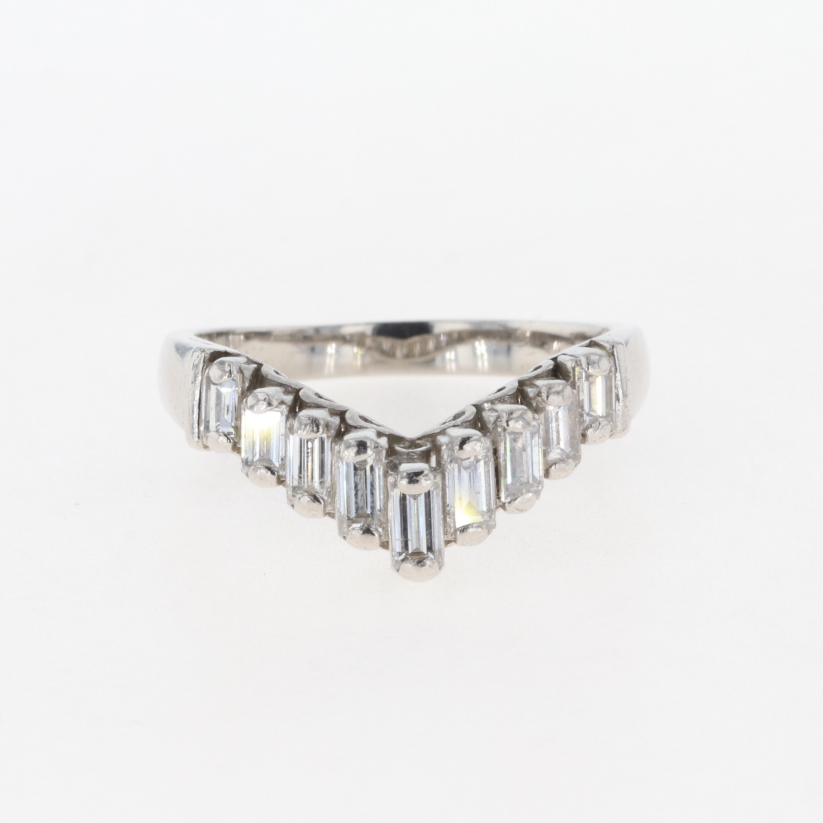  メレダイヤ デザインリング プラチナ 指輪 リング 19号 Pt900 ダイヤモンド レディース 