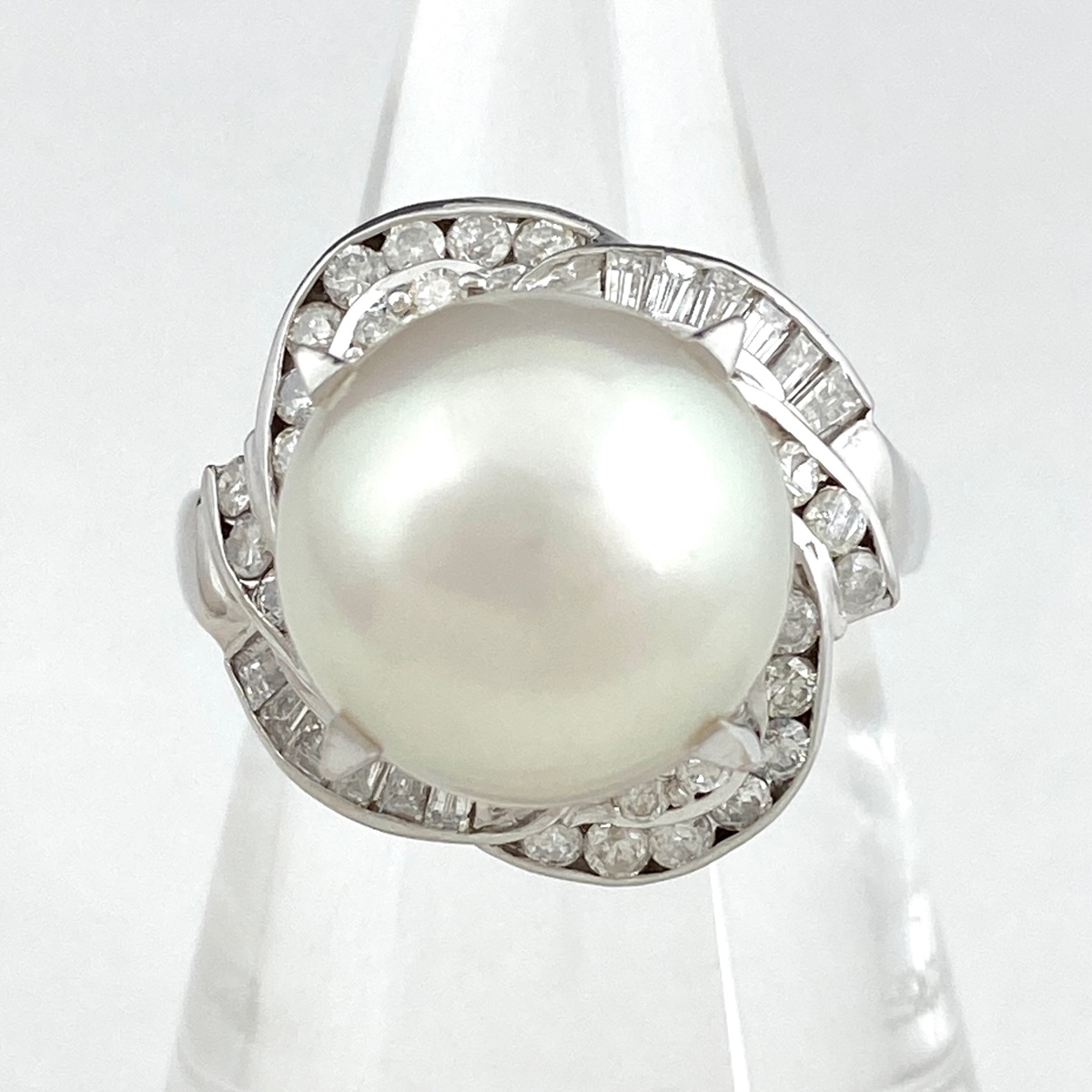 指輪 16号 プラチナ レディース リング デザインリング ダイヤモンド