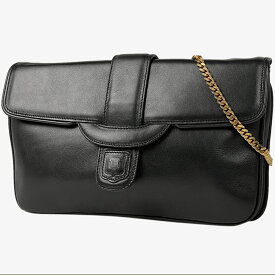 セリーヌ CELINE ブラゾン チェーン ショルダーバッグ 2WAY クラッチバッグ ショルダーバッグ レザー ブラック レディース 【中古】