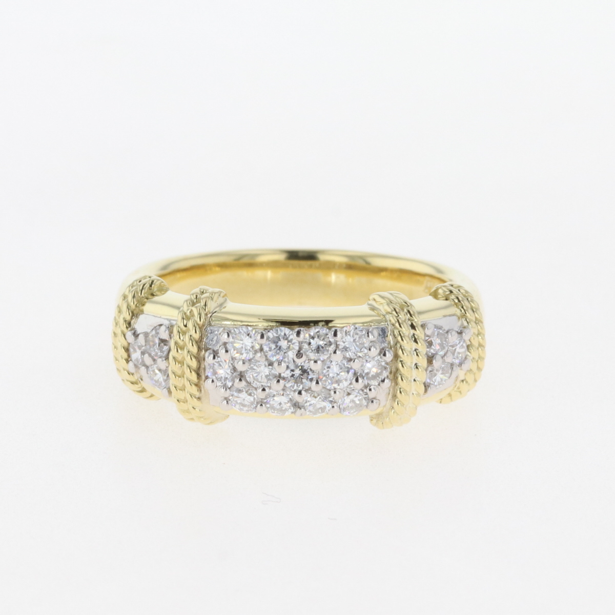 メレダイヤ デザインリング プラチナ  イエローゴールド 指輪