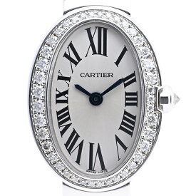 【ラッピング可】 カルティエ CARTIER ミニ ベニュワール ローマン WB520025 腕時計 WG ダイヤモンド クォーツ シルバー レディース 【中古】