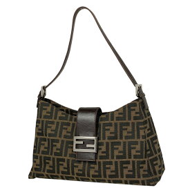 フェンディ FENDI ズッカ柄 ショルダーバッグ ロゴ ショルダーバッグ キャンバス ブラウン 16115 レディース 【中古】