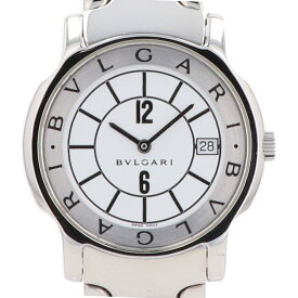 【ラッピング可】 ブルガリ BVLGARI ソロテンポ ST35S 腕時計 SS クォーツ ホワイト メンズ 【中古】