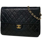 【在庫一掃】 シャネル CHANEL マトラッセ シングルフラップ チェーン ショルダーバッグ ココマーク プッシュロック レザー ブラック レディース 【中古】