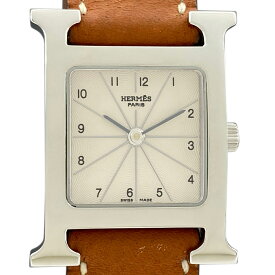 27％OFF 【ラッピング可】 エルメス HERMES Hウォッチ HH1.210 腕時計 SS レザー クォーツ シルバー レディース 【中古】 msp29