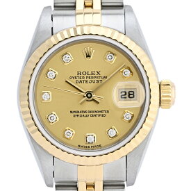 9％OFF 【ラッピング可】 ロレックス ROLEX デイトジャスト 10Pダイヤ 79173G 腕時計 SS YG ダイヤモンド 自動巻き シャンパンゴールド レディース 【中古】 msp29