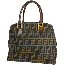 フェンディ FENDI ズッカ柄 ハンドバッグ ロゴ トートバッグ ハンドバッグ キャンバス ブラウン 14968 レディース 【中古】