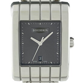 【ラッピング可】 ブシュロン Boucheron 腕時計 SS クォーツ グレー メンズ 【中古】
