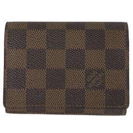 【ラッピング可】ルイ・ヴィトン Louis Vuitton アンヴェロップ カルト ドゥ ヴィジット カード入れ 定期入れ パスケース 通勤 通学 PASMO Suica パスモ スイカ 名刺入れ カードケース ダミエ ブラウン N62920 レディース 【中古】