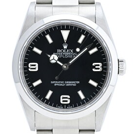 【ラッピング可】 ロレックス ROLEX エクスプローラー1 14270 腕時計 SS 自動巻き ブラック メンズ 【中古】