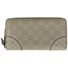 47％OFF 【ラッピング可】グッチ GUCCI グッチシマ ラウンドファスナー 長財布 ブリー ラウンドジップ シマレザー アイボリー 394005 レディース 【中古】 msp39