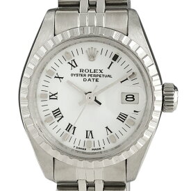 【ラッピング可】 ロレックス ROLEX オイスターパーペチュアル デイト 6924 腕時計 SS 自動巻き ホワイト レディース 【中古】