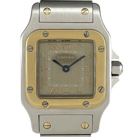 18％OFF 【ラッピング可】 カルティエ CARTIER サントスガルべ SM W20031C4 腕時計 SS YG クォーツ グレー レディース 【中古】 msp29