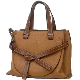 ロエベ LOEWE ゲート トップ ハンドル バッグ 2WAY ショルダーバッグ スモール ハンドバッグ レザー ブラウン レディース 【中古】