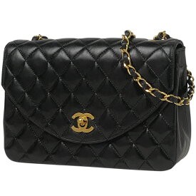 シャネル CHANEL ココマーク チェーン ショルダーバッグ マトラッセ マドモアゼル レザー ブラック レディース 【中古】