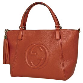 23％OFF グッチ GUCCI ソーホー ハンドバッグ 2WAY ショルダーバッグ フリンジ インターロッキングG ハンドバッグ レザー オレンジ 369176 レディース 【中古】 msp29