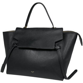 30％OFF セリーヌ CELINE ベルトバッグ ミニ 2WAY ショルダーバッグ ロゴ ハンドバッグ レザー ブラック レディース 【中古】 msp39