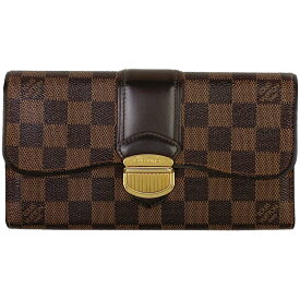 13％OFF 【ラッピング可】ルイ・ヴィトン Louis Vuitton ポルトフォイユ システィナ 札入れ 小銭入れ 二つ折り 長財布 ダミエ ブラウン N61747 レディース 【中古】 msp29